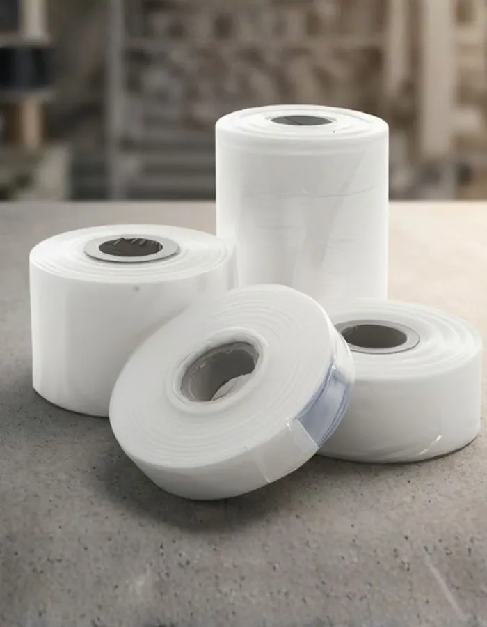 Rolls of clear polythene film